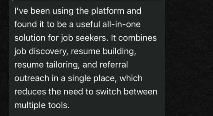 Job seeker testimonial about myjobb AI