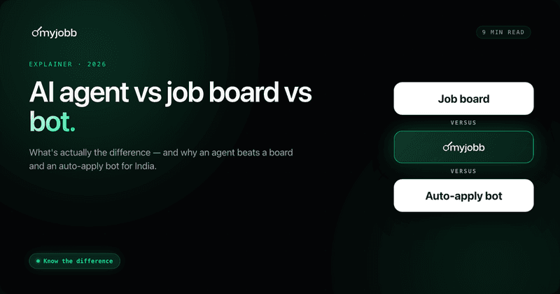 AI Job Agent vs Job Board vs Auto-Apply Bot: What's the Difference? | myjobb blog cover