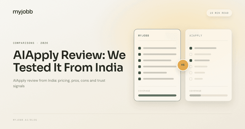 AIApply Review 2026: We Tested It From India | myjobb blog cover