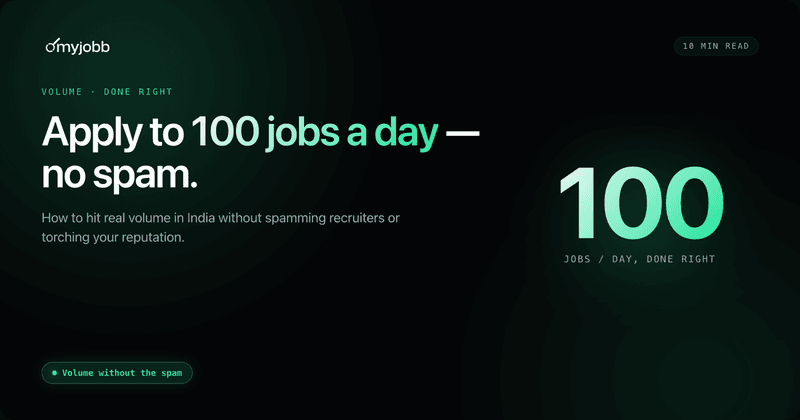 How to Apply to 100 Jobs a Day in India Without Spamming Recruiters | myjobb blog cover