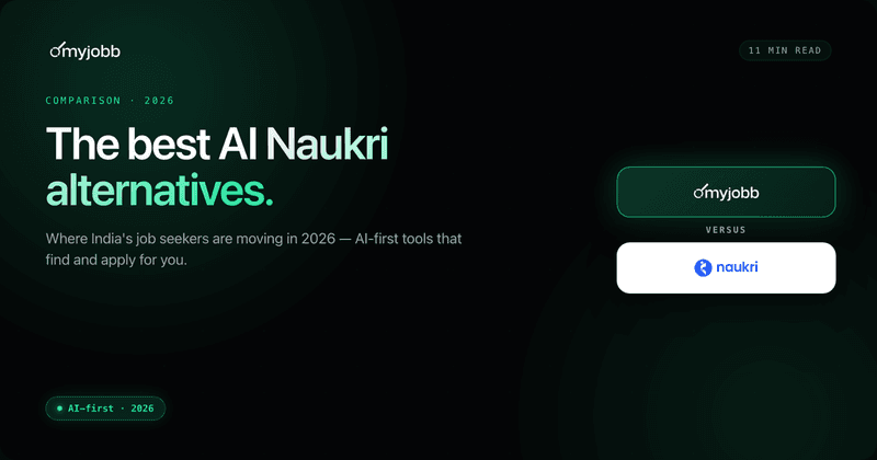 Best Naukri Alternatives Powered by AI (2026) | myjobb blog cover
