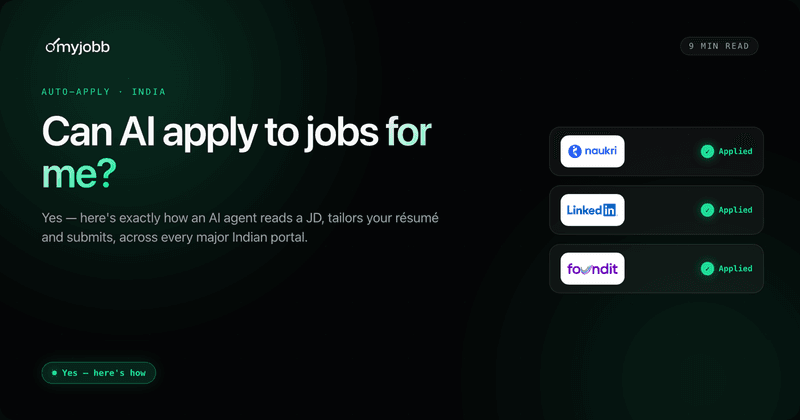 Can AI Apply to Jobs for Me in India? Yes, Here's Exactly How | myjobb blog cover