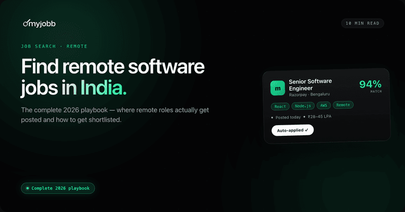 How to Find Remote Software Jobs in India in 2026 (Complete Playbook) | myjobb blog cover