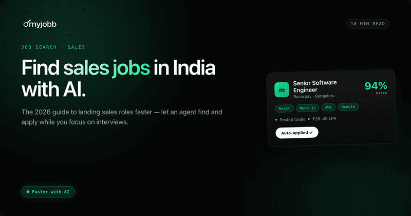 How to Find Sales Jobs in India Faster with AI (2026 Guide) | myjobb blog cover