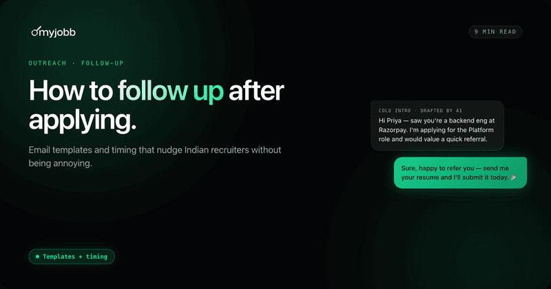 How to Follow Up After Applying for a Job in India (Email Templates + Timing) | myjobb blog cover