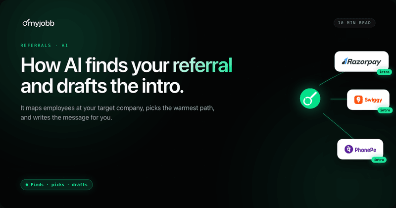 How AI Finds the Right Referral at Your Target Company (and Drafts the Intro) | myjobb blog cover