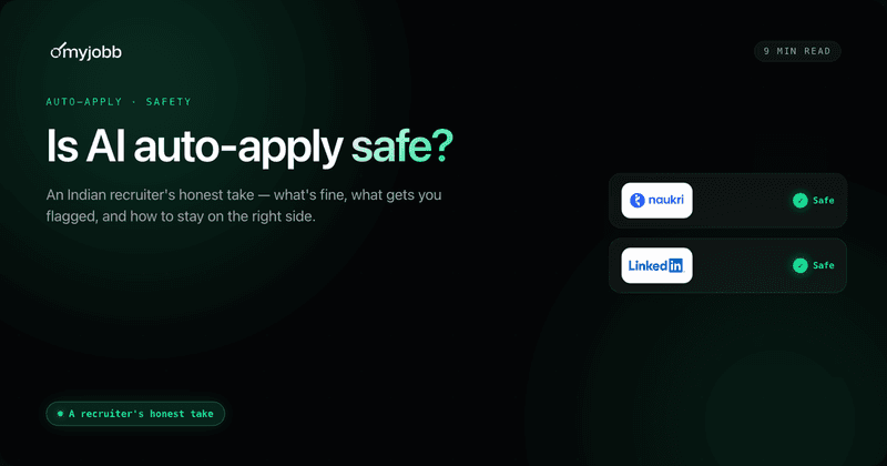 Is It Safe to Use AI Auto-Apply Tools? An Indian Recruiter's Perspective | myjobb blog cover