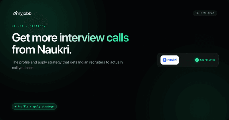 How to Get More Interview Calls from Naukri (Profile + Apply Strategy) | myjobb blog cover