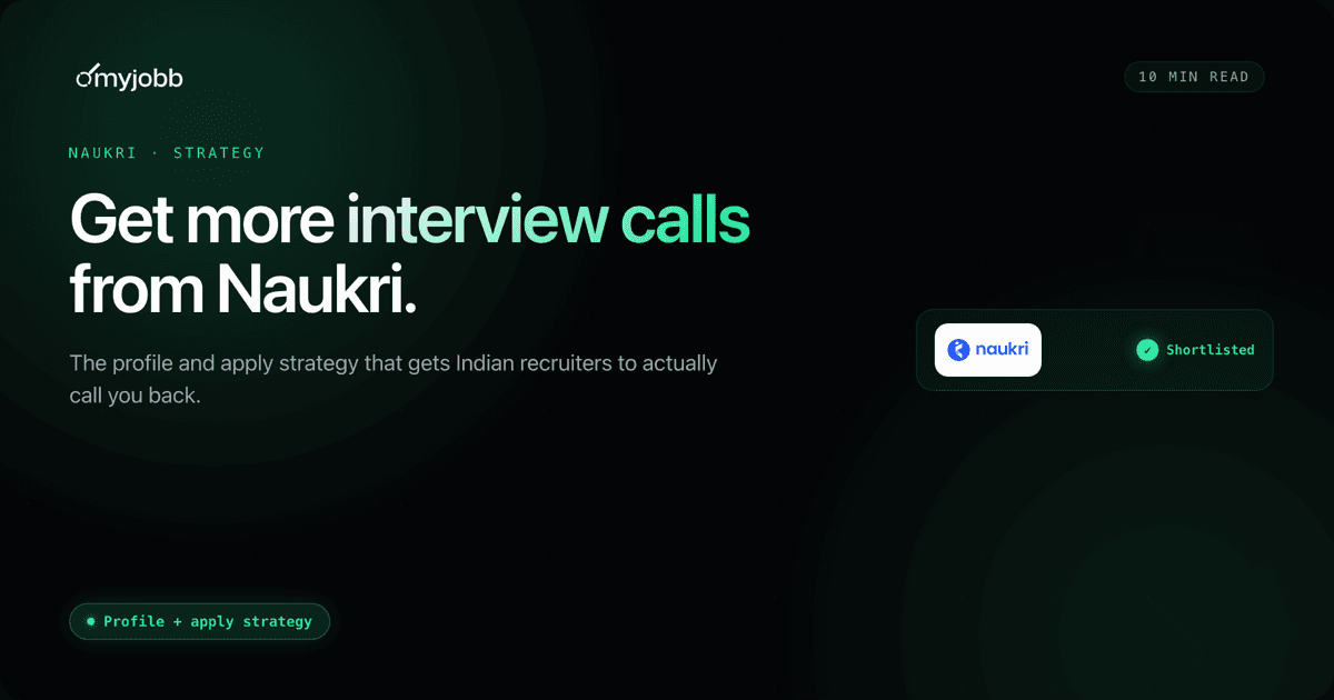 How to Get More Interview Calls from Naukri (Profile + Apply Strategy) | myjobb blog cover