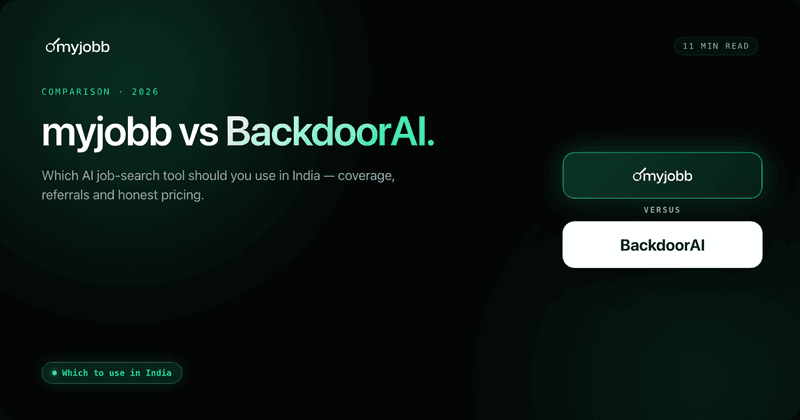 myjobb vs BackdoorAI (2026): Which AI Job Search Tool Should You Use in India? | myjobb blog cover