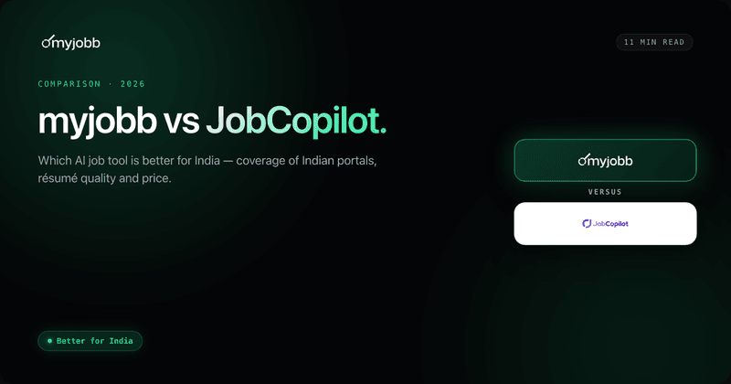 myjobb vs JobCopilot (2026): Which AI Job Tool Is Better for India? | myjobb blog cover