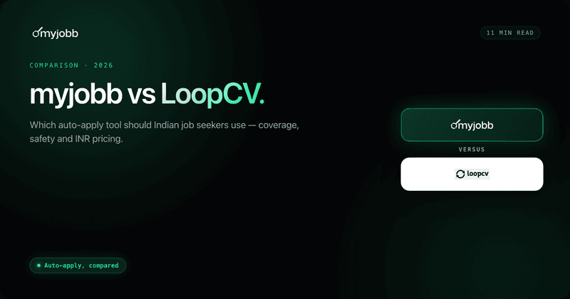 myjobb vs LoopCV (2026): Which Auto-Apply Tool Should Indian Job Seekers Pick? | myjobb blog cover