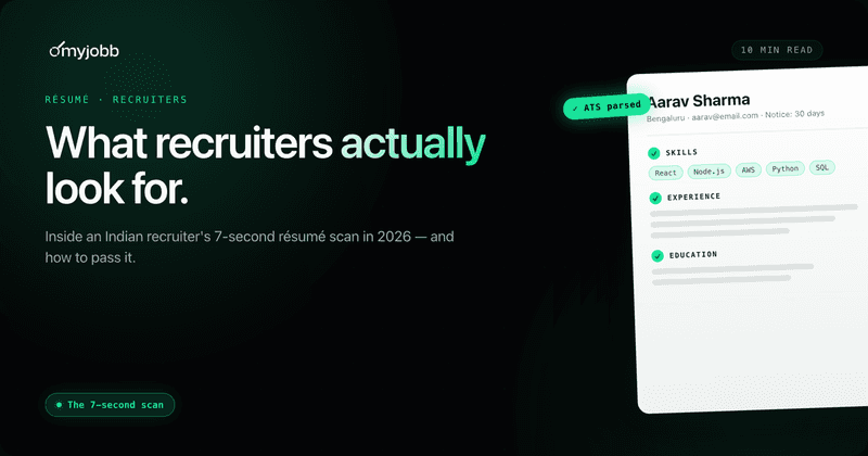 What Recruiters in India Actually Look for in a Resume (2026) | myjobb blog cover
