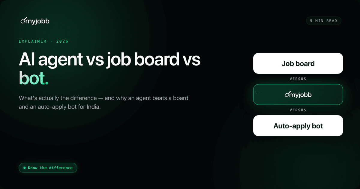 AI Job Agent vs Job Board vs Auto-Apply Bot: What's the Difference? | myjobb blog cover