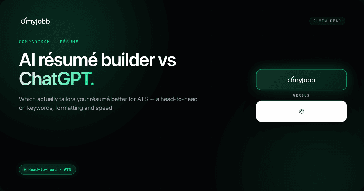 AI Resume Builder vs ChatGPT for Tailoring Resumes: Which Is Better? | myjobb blog cover