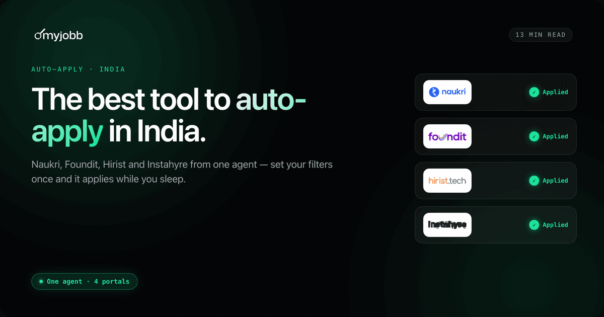 Best Tool to Auto-Apply to Jobs in India (Naukri, Foundit, Hirist, Instahyre) | myjobb blog cover