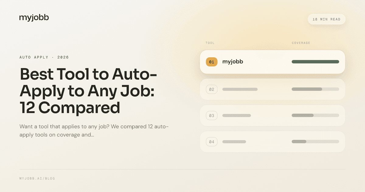 Best Tool to Auto-Apply to Any Job (2026): 12 Compared | myjobb blog cover