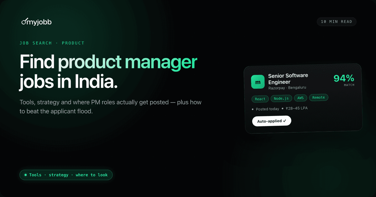 How to Find Product Manager Jobs in India: Tools, Strategy & Where to Look | myjobb blog cover