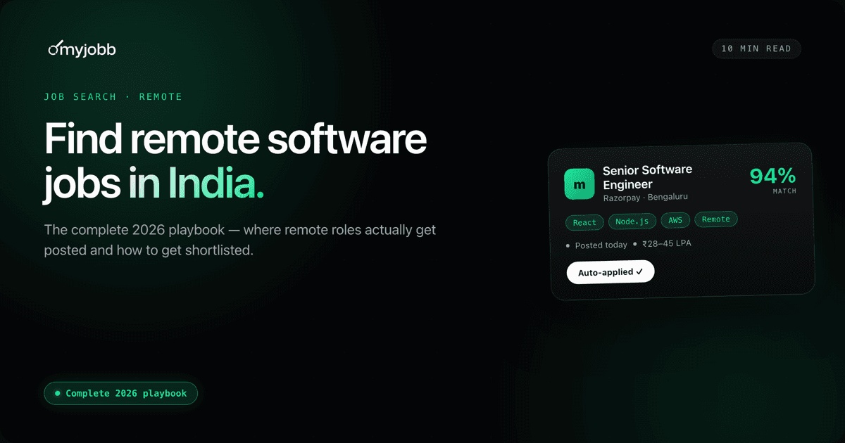How to Find Remote Software Jobs in India in 2026 (Complete Playbook) | myjobb blog cover