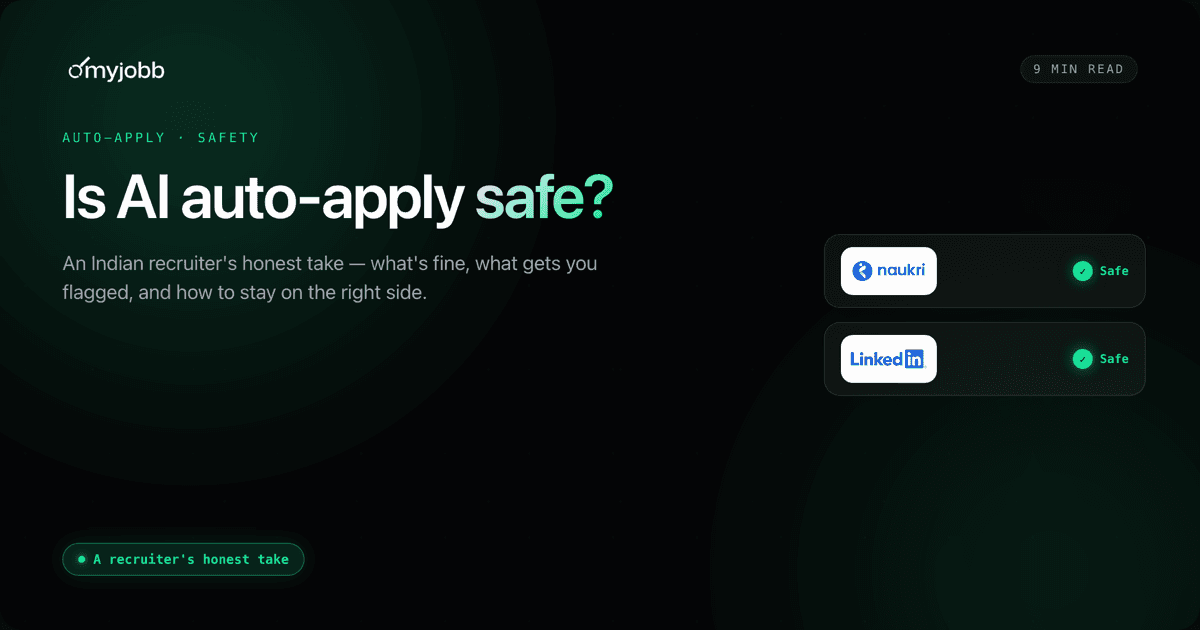 Is It Safe to Use AI Auto-Apply Tools? An Indian Recruiter's Perspective | myjobb blog cover