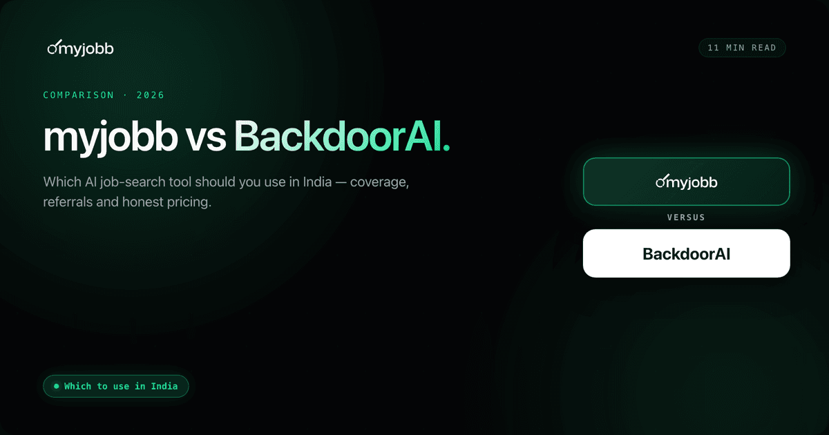 myjobb vs BackdoorAI (2026): Which AI Job Search Tool Should You Use in India? | myjobb blog cover