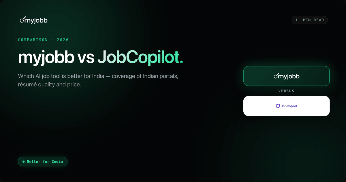 myjobb vs JobCopilot (2026): Which AI Job Tool Is Better for India? | myjobb blog cover