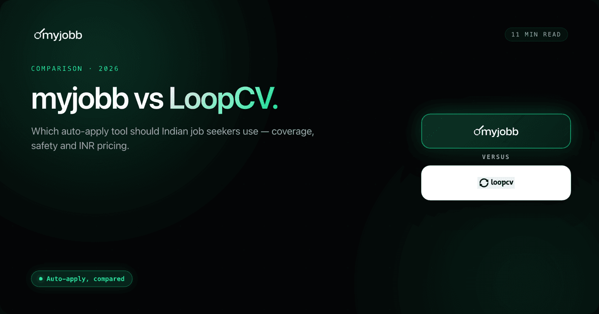 myjobb vs LoopCV (2026): Which Auto-Apply Tool Should Indian Job Seekers Pick? | myjobb blog cover