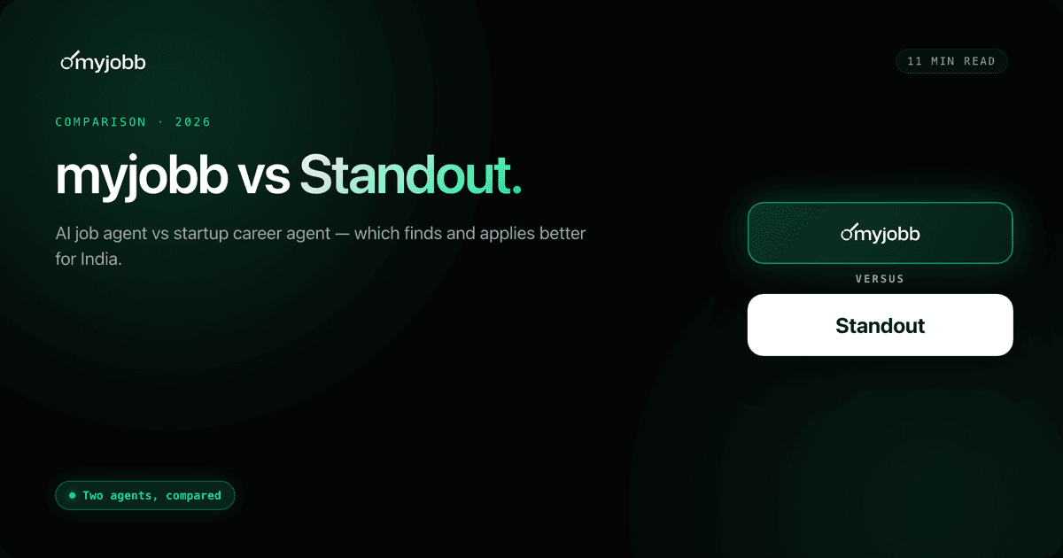 myjobb vs Standout (2026): AI Job Agent vs Startup Career Agent | myjobb blog cover