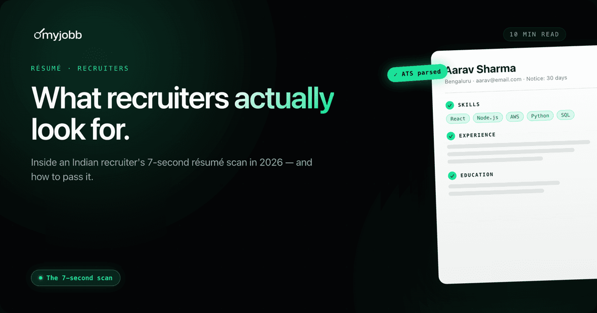 What Recruiters in India Actually Look for in a Resume (2026) | myjobb blog cover