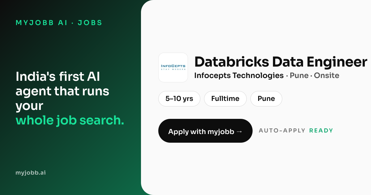 Databricks Data Engineer at Infocepts Technologies — myjobb AI